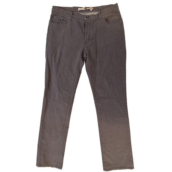 Converse Jeans Mens 36 Gray Chuck Slim Denim 5 Pocket Slim Fit Star Rivet Twill - Picture 1 of 9